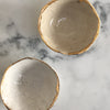 Gilded edge rustic pinch pots from above
