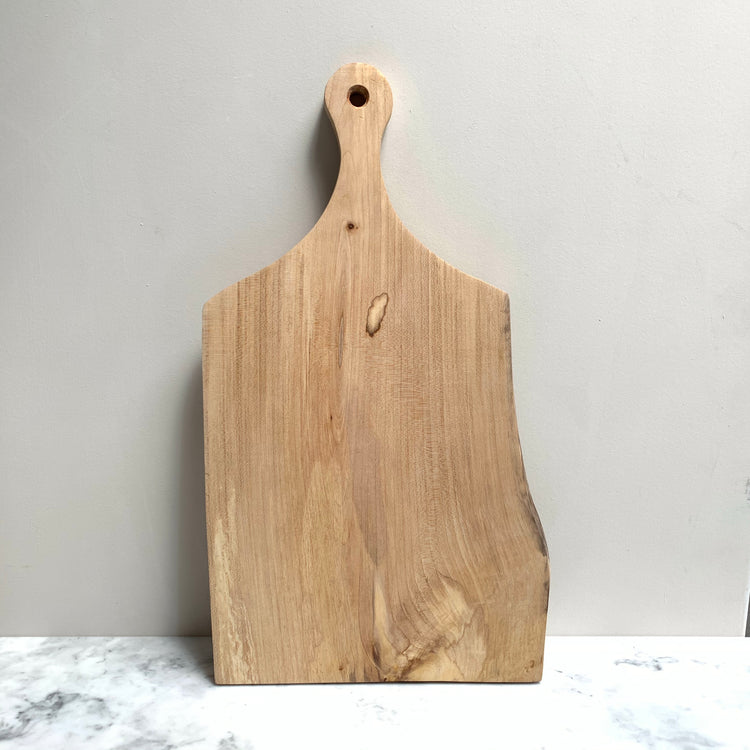 High grain hand carved wooden chopping board with handle