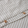 Stripe Bed linen and Wooden Buttons