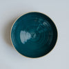 Teal serving bowl from above