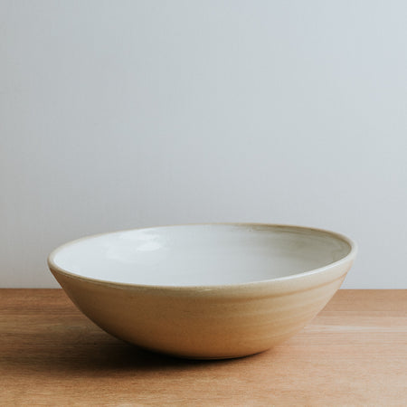 Cream Stoneware Serving Bowl