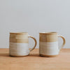 Two dip glaze mugs handmade in the UK