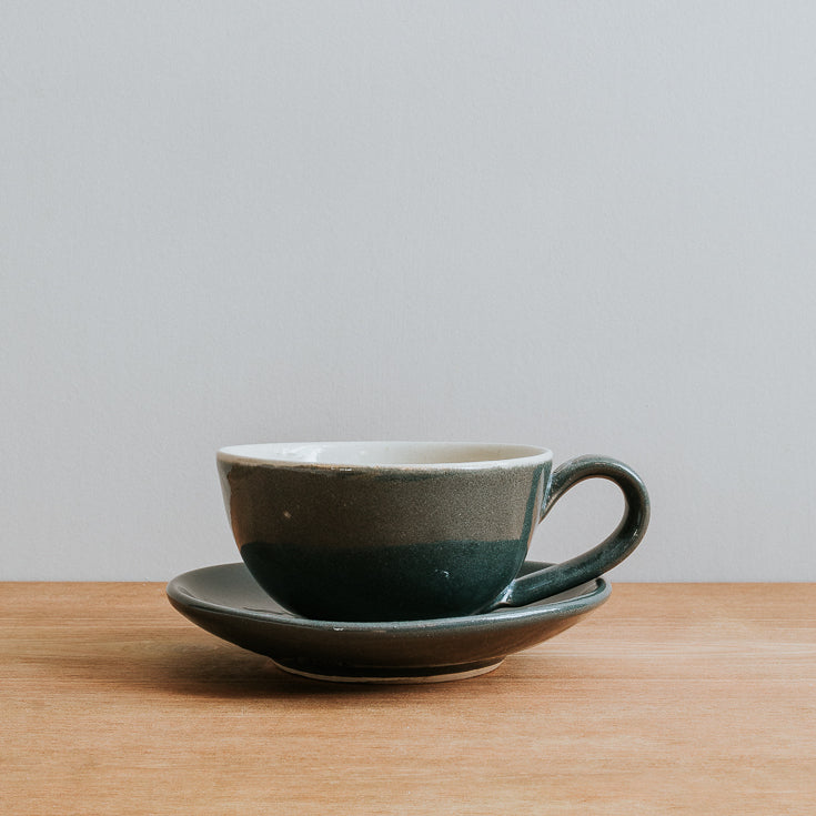 Handmade Grey Stoneware Coffee Cup