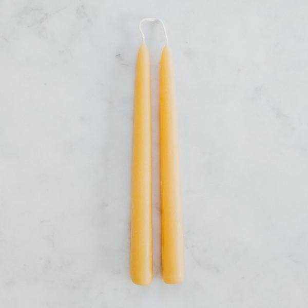 Long Beeswax Taper Candles, Handmade in the UK