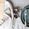 Grey Stoneware Plates and handmade Table Linen