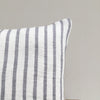 CloseUp Of Grey & White Stripe Linen Cushion