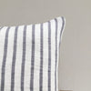 Close up of linen strip cushion