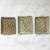 Handmade green soap dishes with leaf print