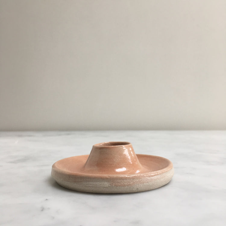 Ceramic Candle Holder, Pink / Grey / Opal / Pale Olive
