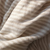 Close up of stripe linen with sunlight