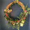 Natural wreath base with flowers